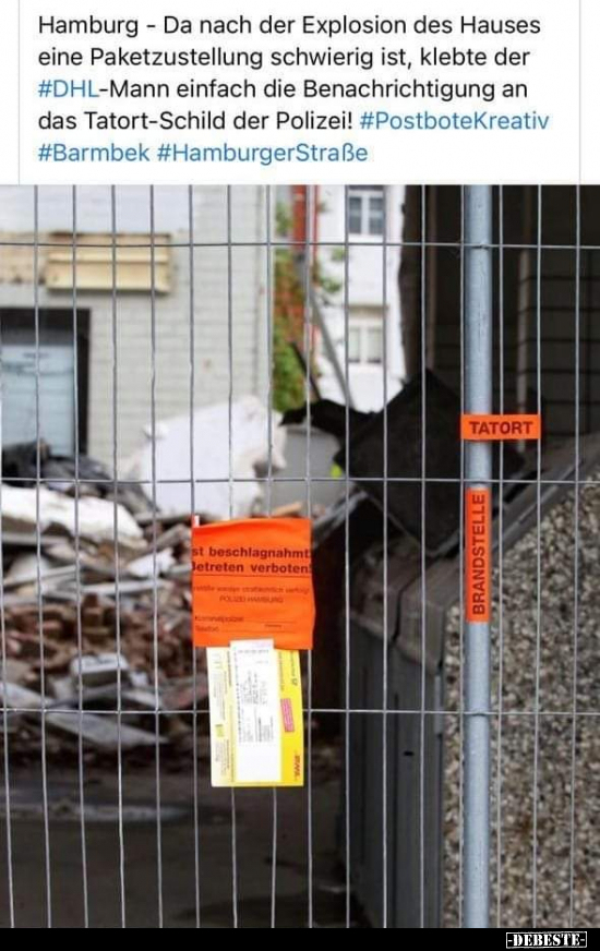 Hamburg - Da nach der Explosion des Hauses eine.. - Lustige Bilder | DEBESTE.de
