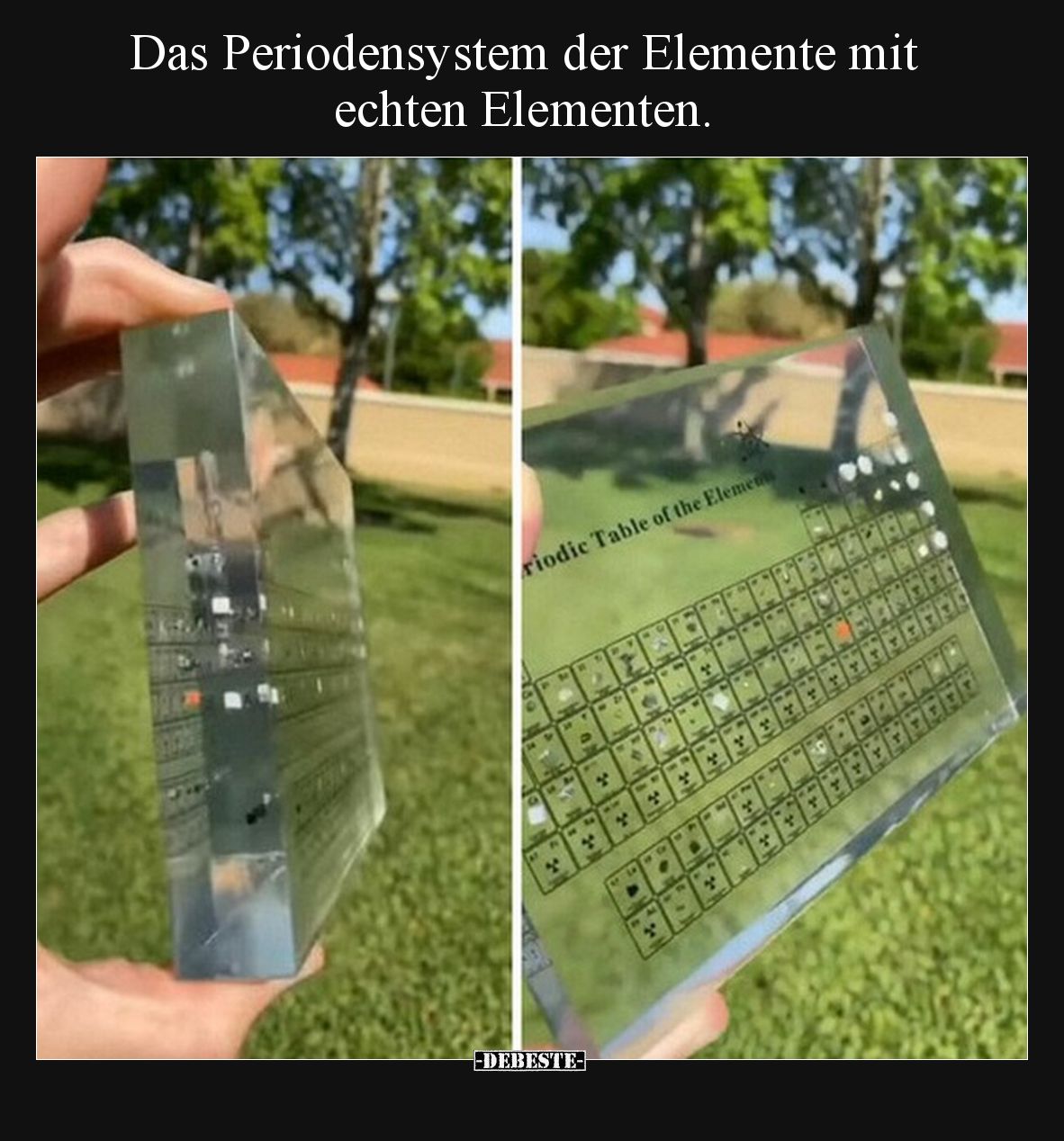 Das Periodensystem der Elemente mit echten Elementen.