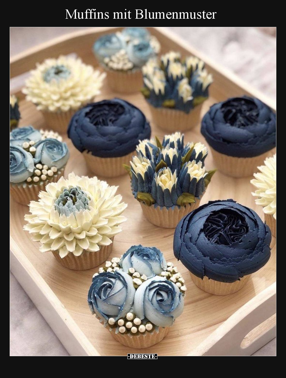 Muffins mit Blumenmuster