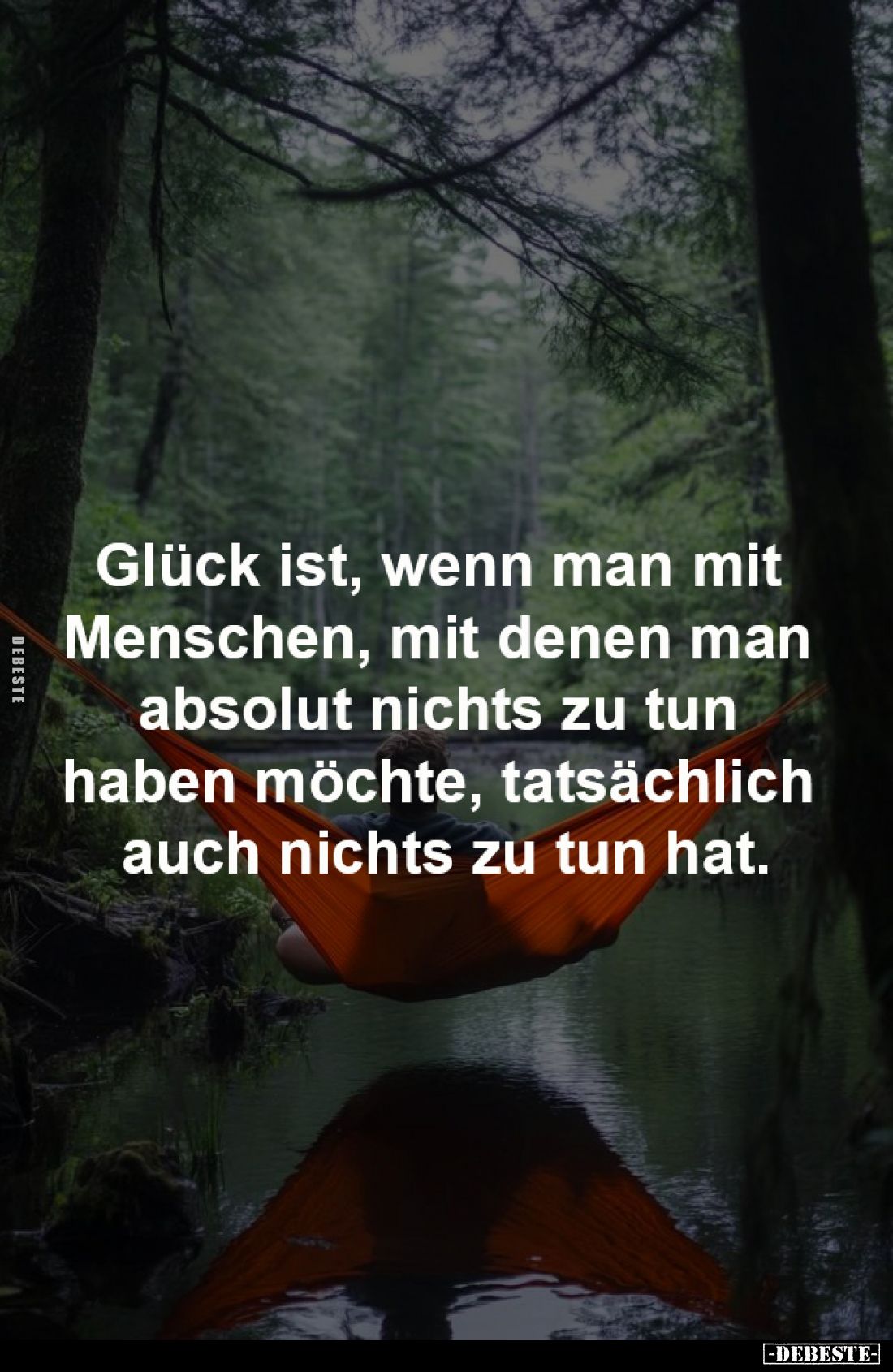 Glück ist, wenn man mit
Menschen, mit denen man
absolut nichts zu tun
haben möchte, tatsächlich
auch nichts zu tun ha...