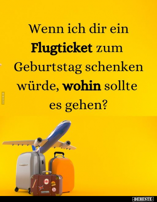 Wenn ich dir ein Flugticket zum Geburtstag schenken würde.. - Lustige Bilder | DEBESTE.de