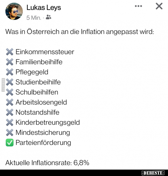 Was in Österreich an die Inflation angepasst wird.. - Lustige Bilder | DEBESTE.de
