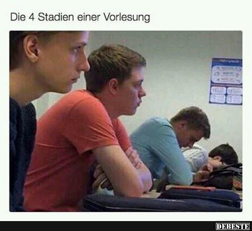 Die 4 Stadien einer Vorlesung..