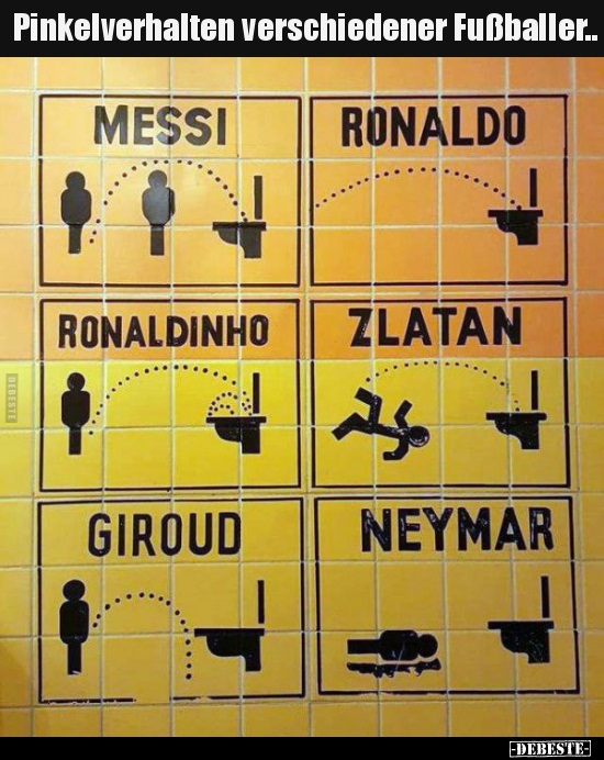 Pinkelverhalten verschiedener Fußballer... - Lustige Bilder | DEBESTE.de