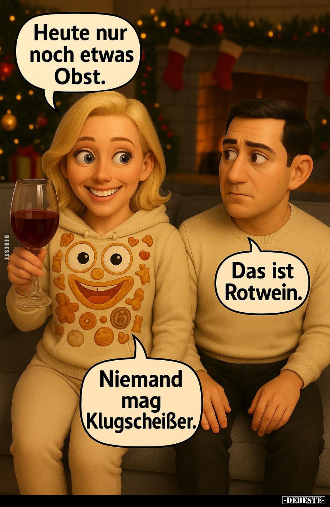 Heute nur noch etwas Obst. -
Das ist Rotwein.
-
Niemand mag Klugscheißer.