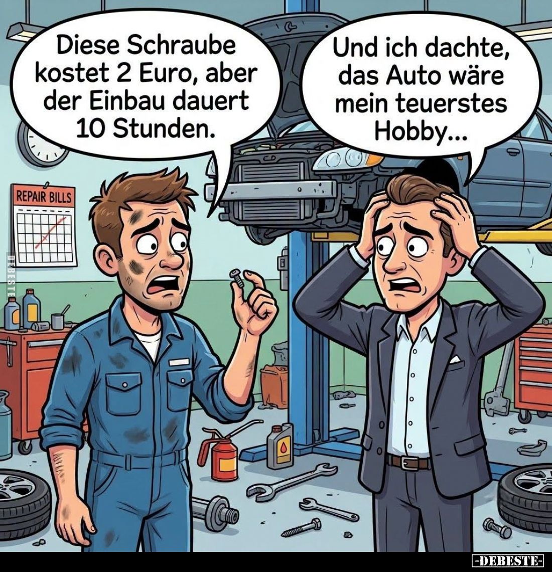 Diese Schraube kostet 2 Euro, aber der Einbau dauert 10 Stunden.
Und ich dachte, das Auto wäre mein teuerstes Hobby...