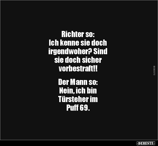 Richter, Doch, Mann, Nein, Puff