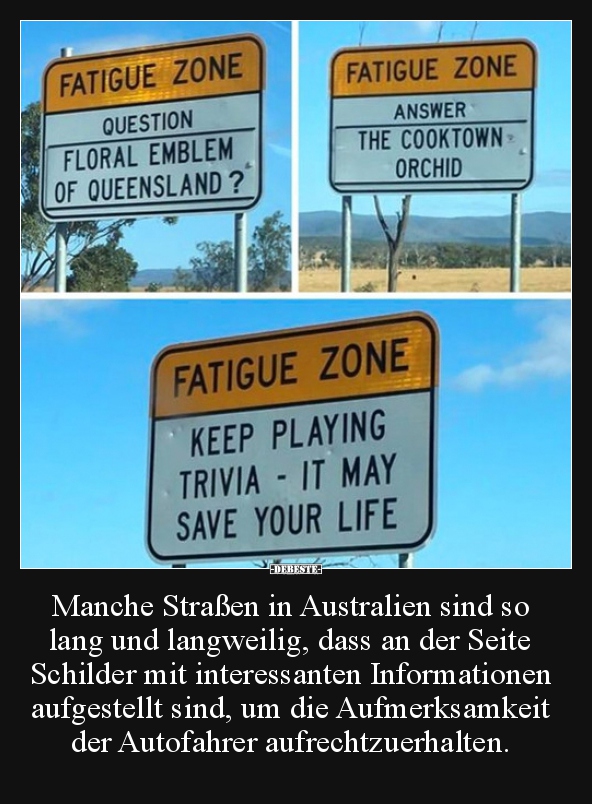 Manche Straßen in Australien sind so lang und langweilig.. - Lustige Bilder | DEBESTE.de