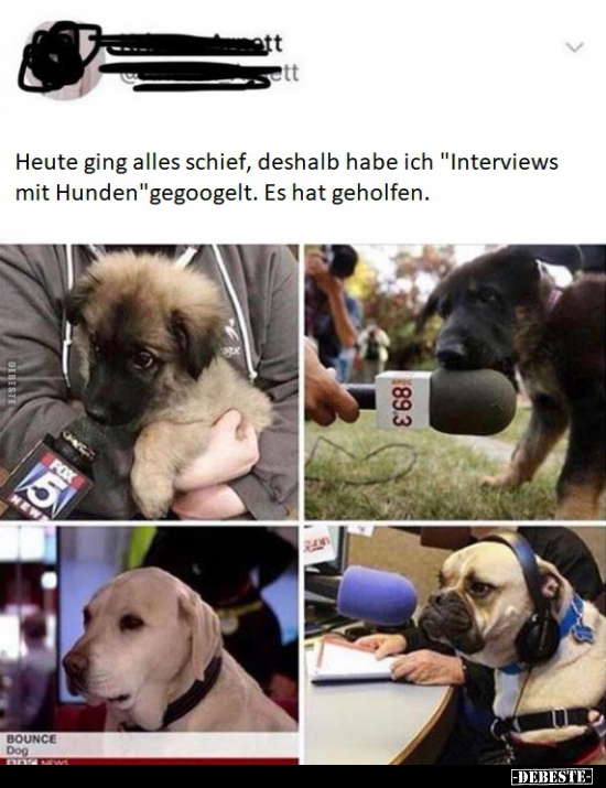 Heute ging alles schief, deshalb habe ich "Interviews mit.."