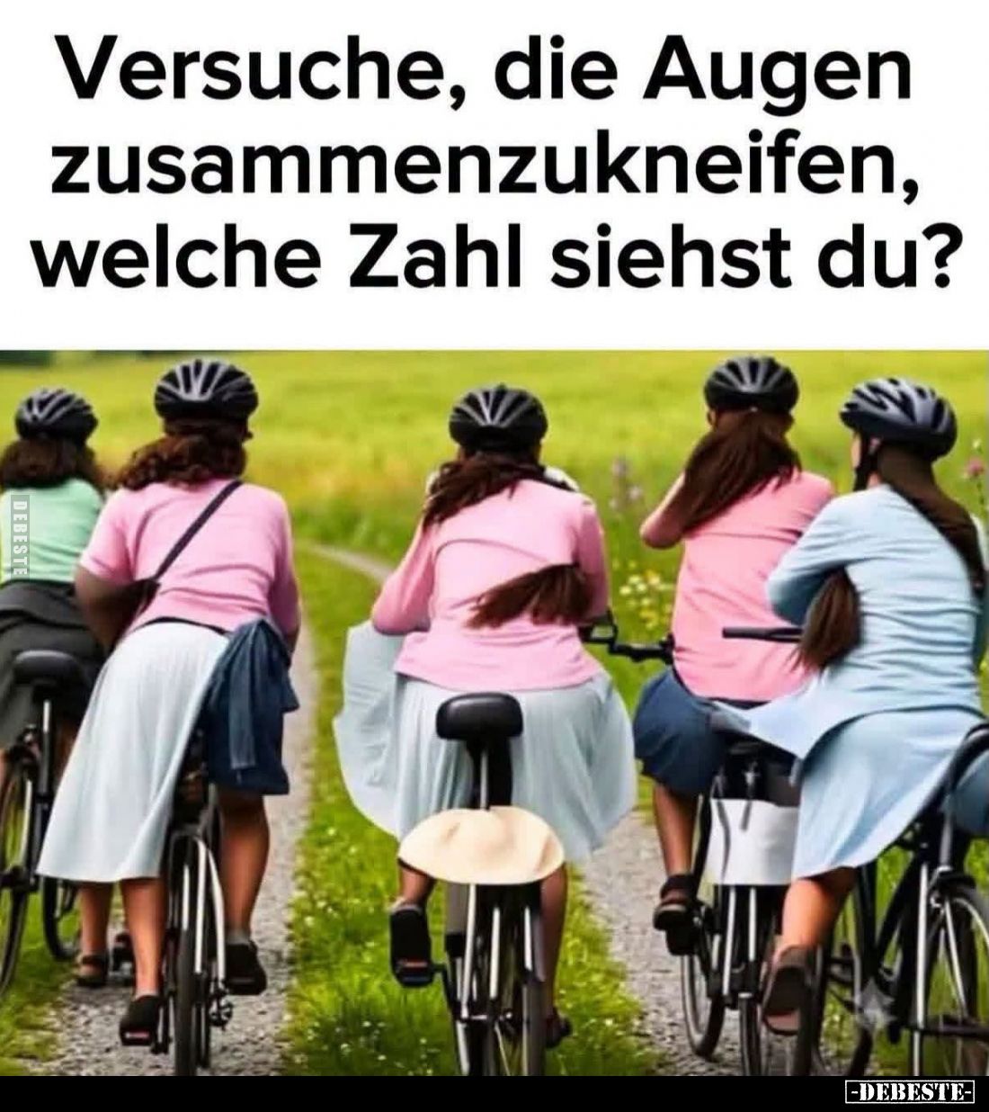 Versuche, die Augen zusammenzukneifen, welche Zahl siehst du?