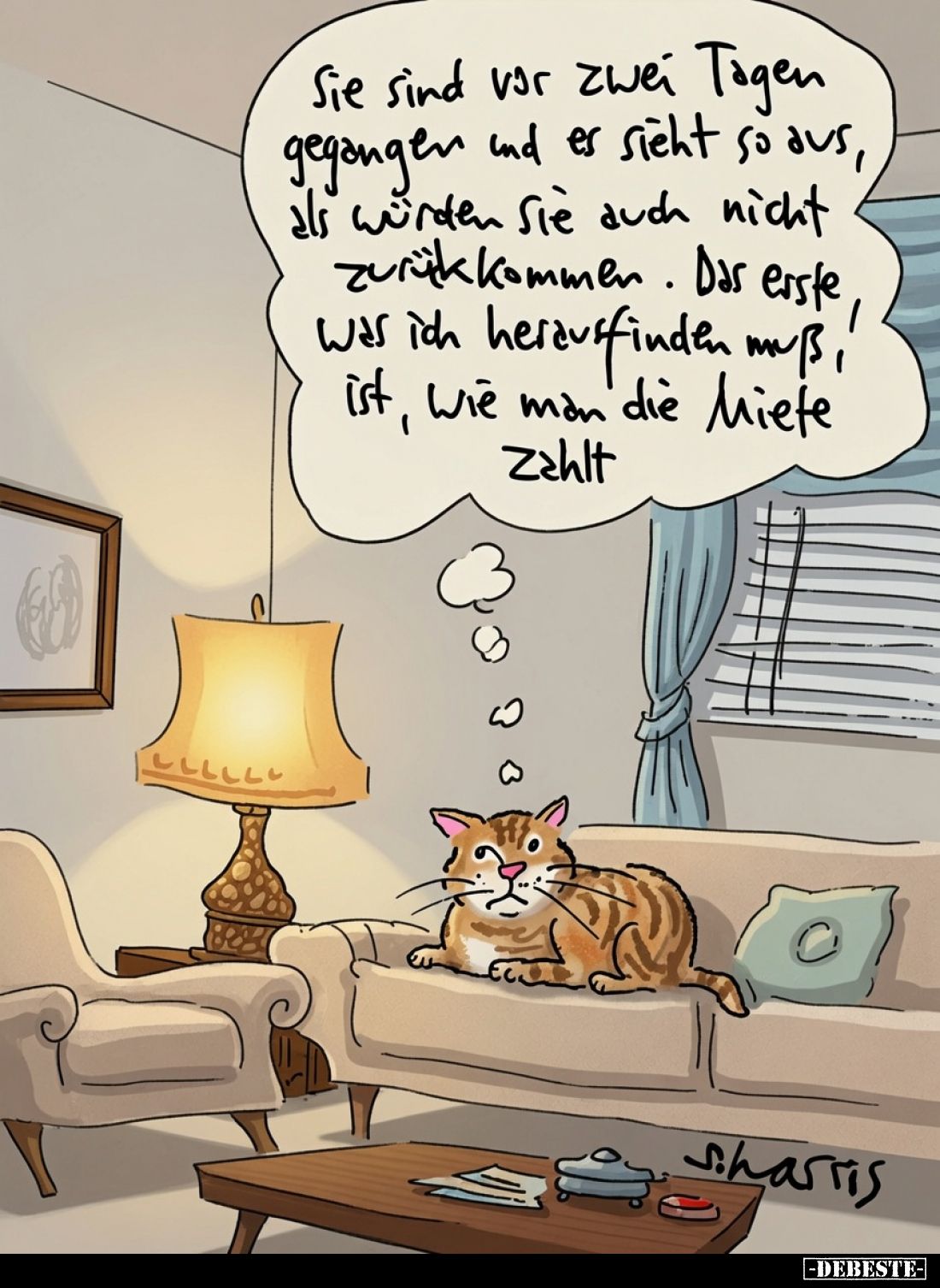 Sie sind vor zwei Tagen gegangen und es sieht so aus, als würden sie auch nicht zurückkommen.
Das erste, was ich herausfinde...