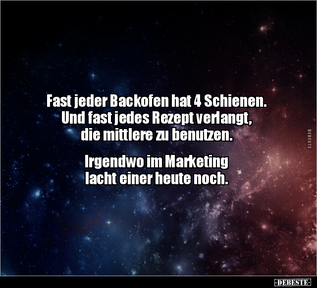 Fast jeder Backofen hat 4 Schienen.. - Lustige Bilder | DEBESTE.de