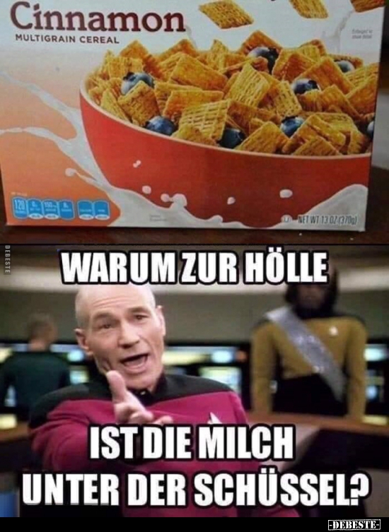 Warum zur Hölle ist die Milch unter der Schüssel?..
