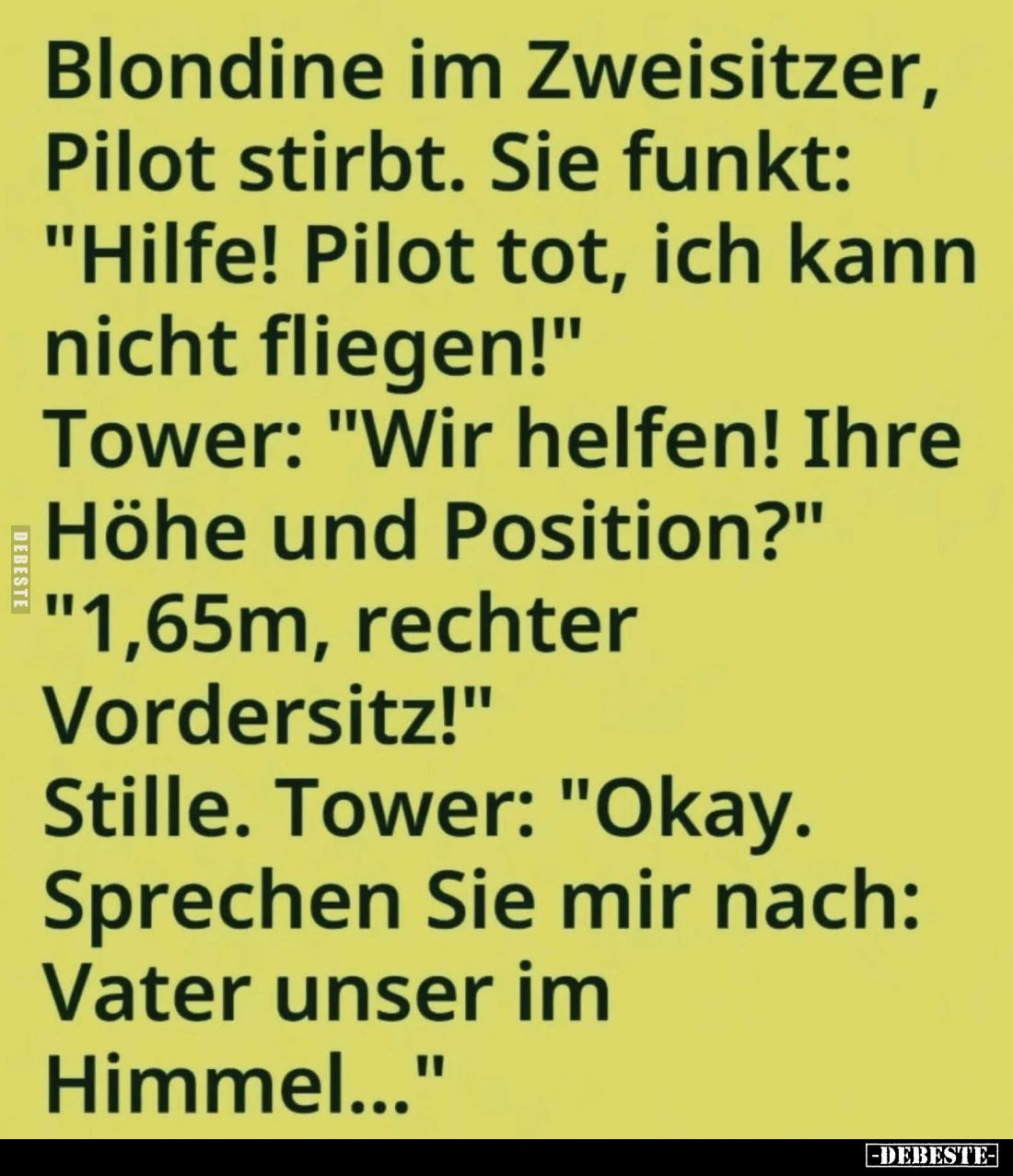 Blondine im Zweisitzer, Pilot stirbt. Sie funkt.. - Lustige Bilder | DEBESTE.de
