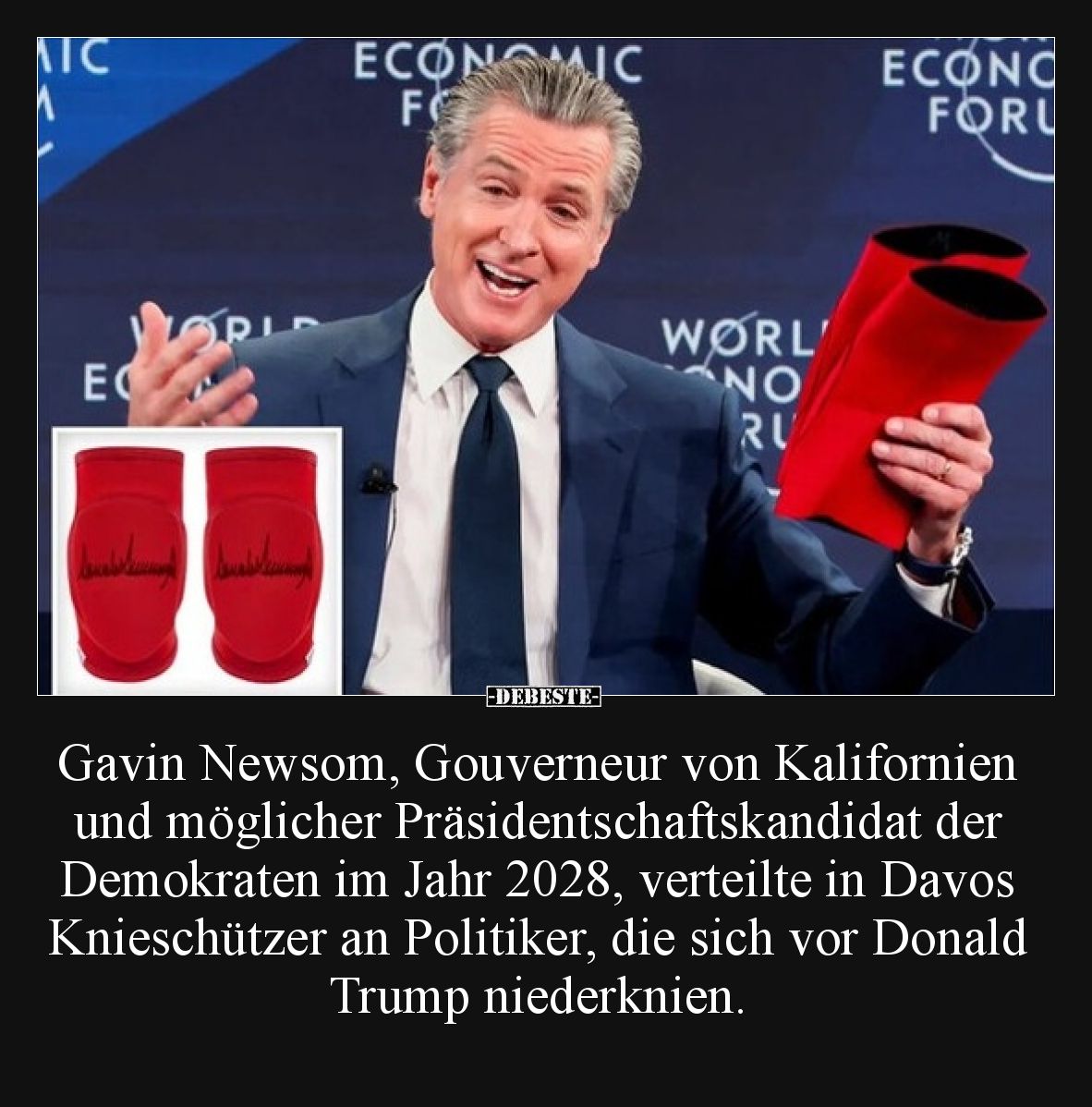 Gavin Newsom, Gouverneur von Kalifornien und möglicher Präsidentschaftskandidat der Demokraten im Jahr 2028, verteilte in Dav...