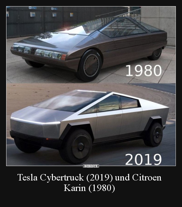 Tesla Cybertruck (2019) und Citroen Karin (1980).. - Lustige Bilder | DEBESTE.de