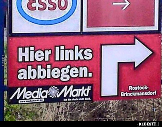 Hier links abbiegen.