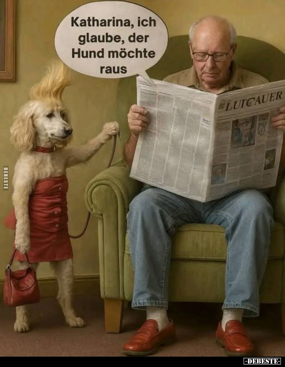 Katharina, ich glaube, der Hund möchte raus.
