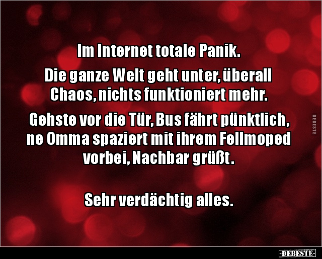 Im Internet totale Panik. Die ganze Welt geht unter.. - Lustige Bilder | DEBESTE.de
