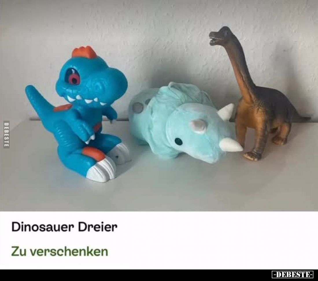 Dinosauer Dreier. Zu verschenken.