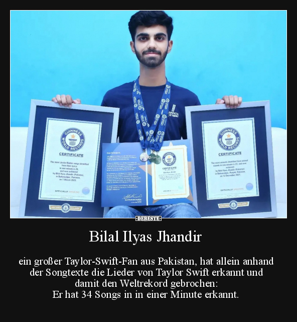 Bilal Ilyas Jhandir ein großer Taylor-Swift-Fan.. - Lustige Bilder | DEBESTE.de