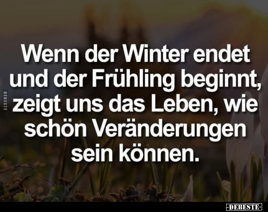 Wenn, Winter, Frühling, Leben