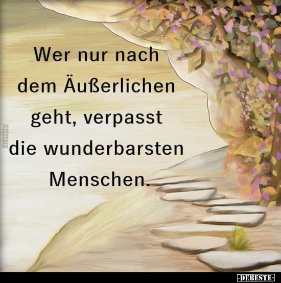 Wer nur nach dem Äußerlichen geht, verpasst die..