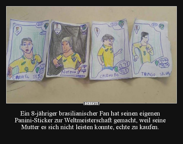 Ein 8-jähriger brasilianischer Fan hat seinen eigenen Panini-Sticker.. - Lustige Bilder | DEBESTE.de