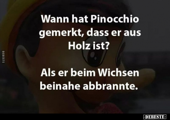 Wann hat Pinocchio gemerkt, dass er aus Holz ist?.. - Lustige Bilder | DEBESTE.de