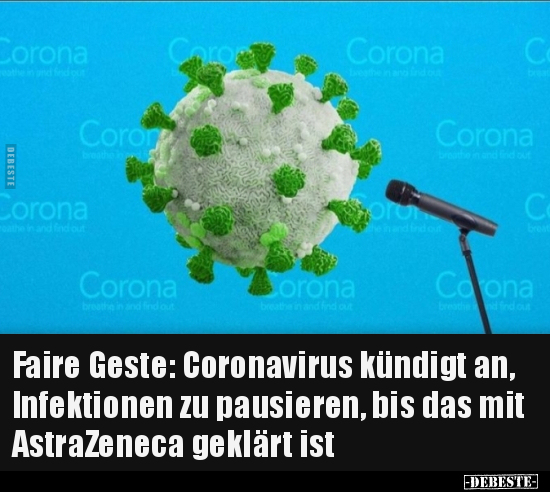 Faire Geste: Coronavirus kündigt an, Infektionen zu.. - Lustige Bilder | DEBESTE.de