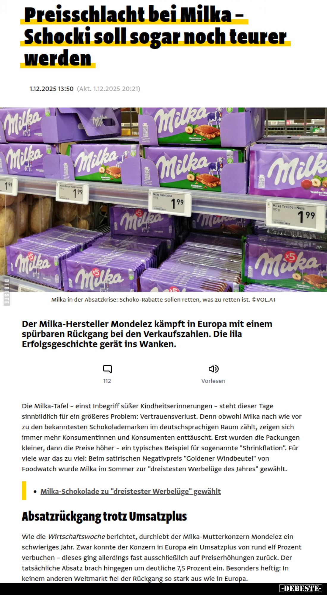 Preisschlacht bei Milka -Schocki soll sogar noch teurer werden