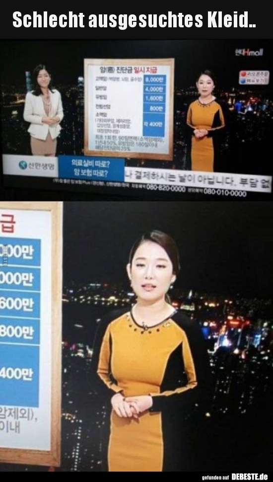 Schlecht ausgesuchtes Kleid..