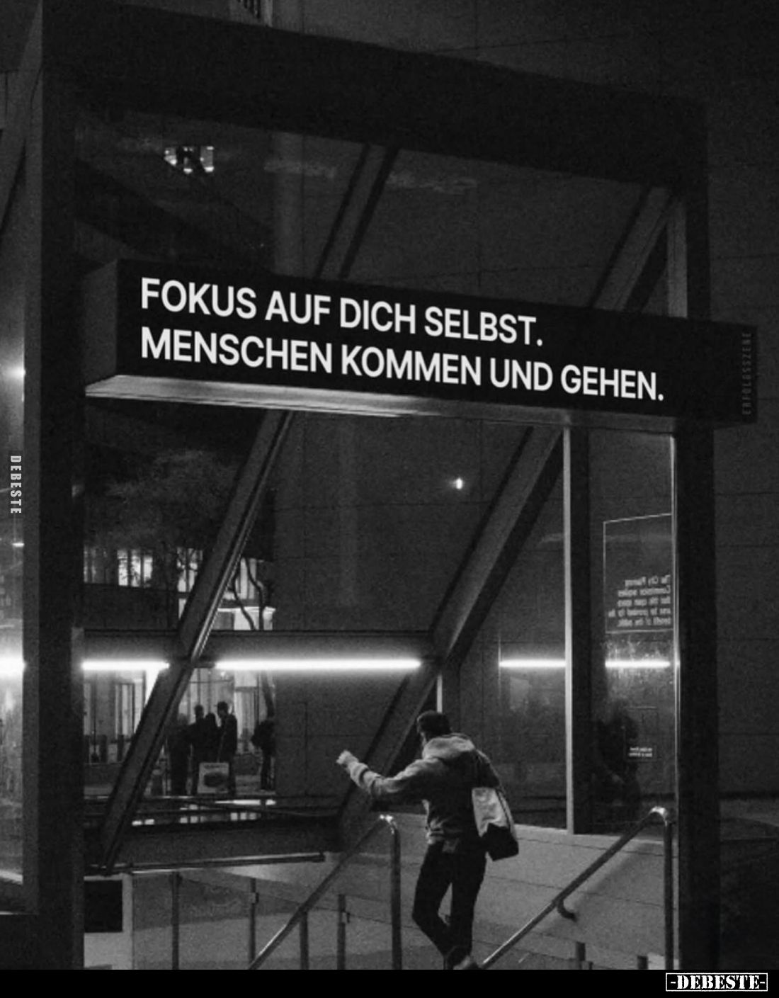 Fokus auf dich selbst. 
Menschen kommen und gehen.