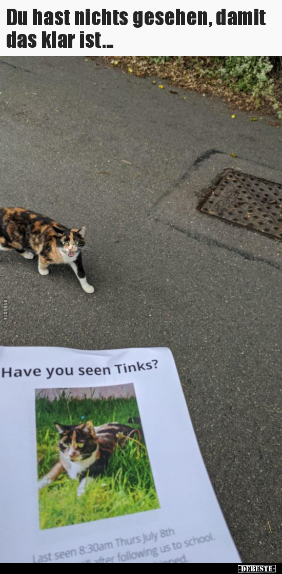 Du hast nichts gesehen, damit das klar ist...