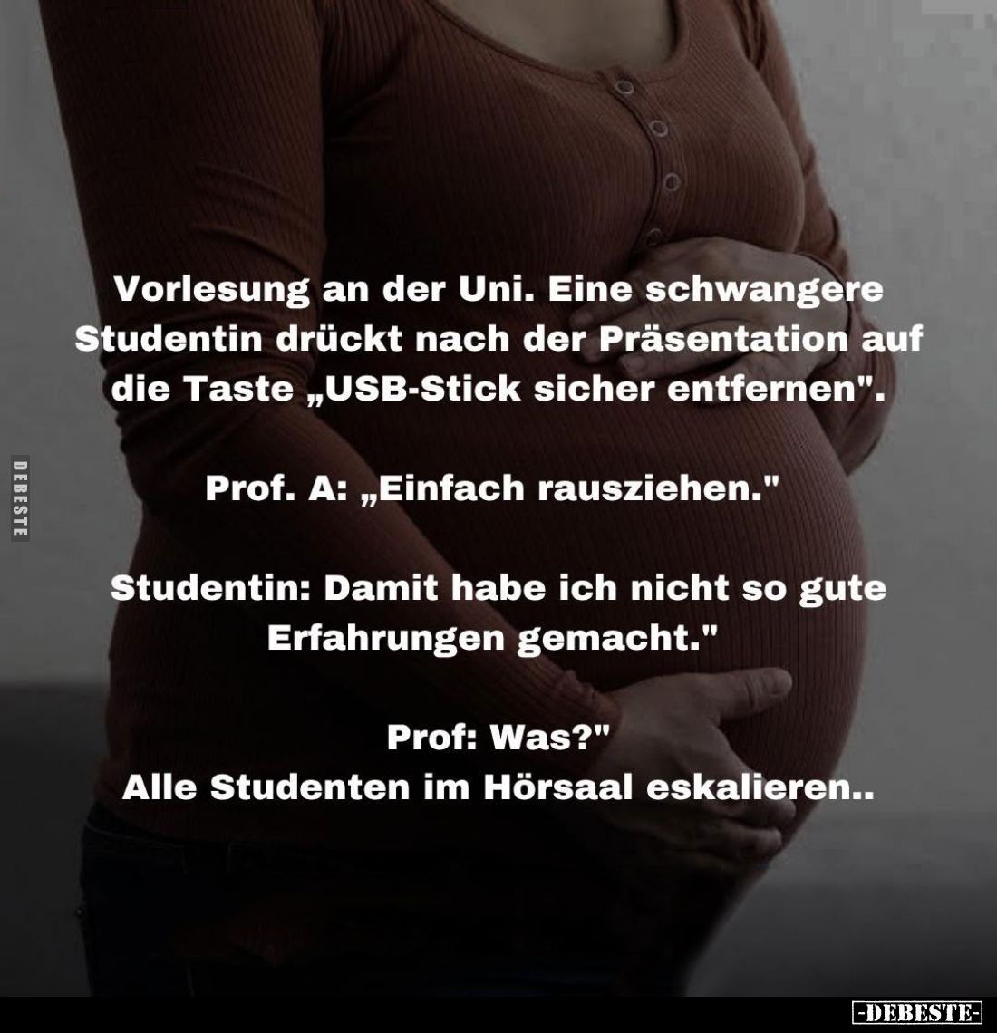 Vorlesung an der Uni. Eine schwangere Studentin... - Lustige Bilder | DEBESTE.de