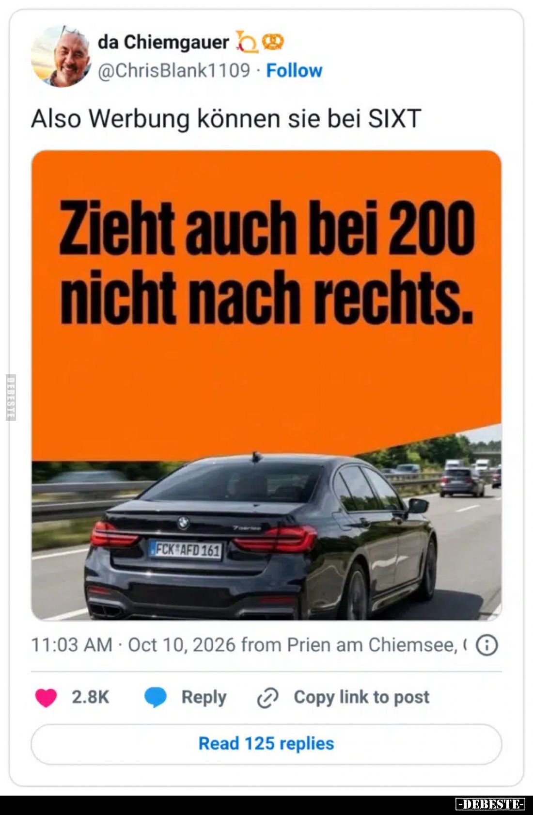Also Werbung können sie bei SIXT