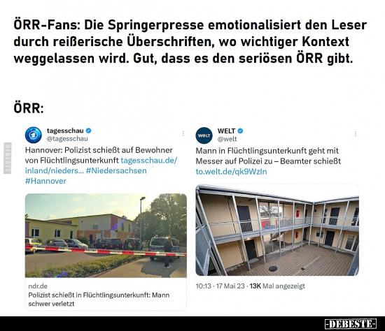 ÖRR-Fans: Die Springerpresse emotionalisiert den Leser.. - Lustige Bilder | DEBESTE.de