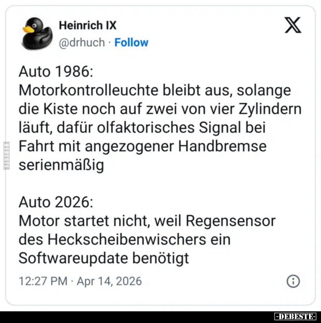 Auto 1986: Motorkontrolleuchte bleibt aus, solange die.. - Lustige Bilder | DEBESTE.de
