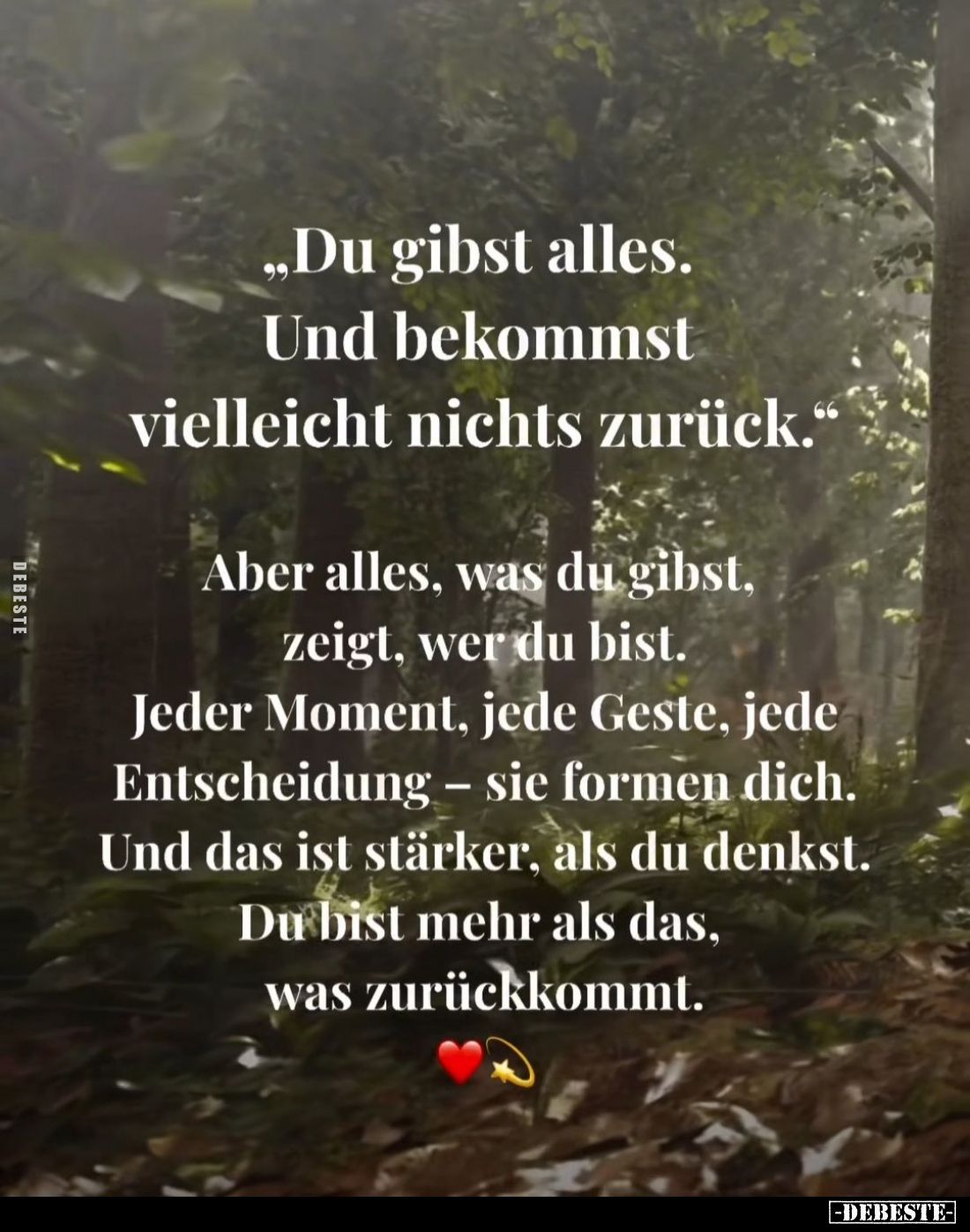 "Du gibst alles. Und bekommst vielleicht nichts zurück."
- Aber alles, was du gibst, zeigt, wer du bist. Jeder Mom...
