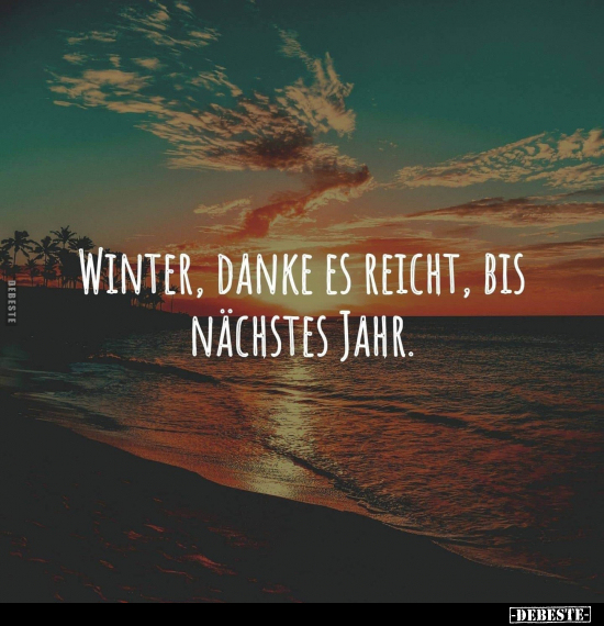 Winter, Danke