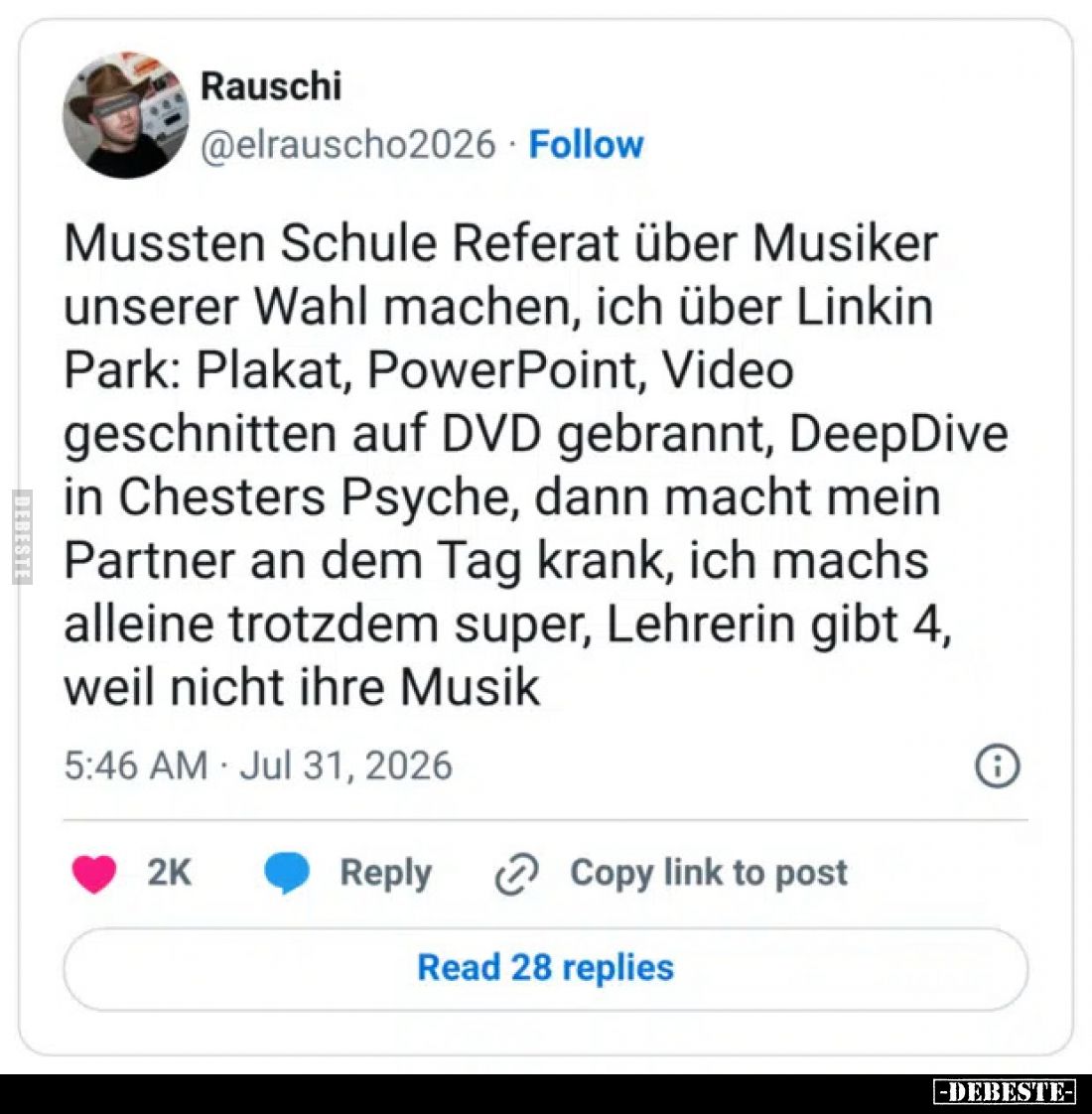 Mussten Schule Referat über Musiker unserer Wahl machen, ich über Linkin Park: Plakat, PowerPoint, Video geschnitten auf DVD ...