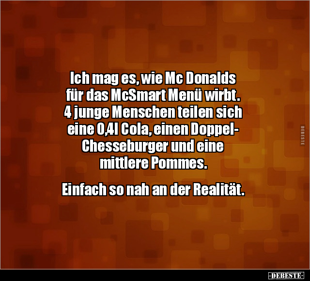 Ich mag es, wie Mc Donalds für das McSmart Menü wirbt.. - Lustige Bilder | DEBESTE.de