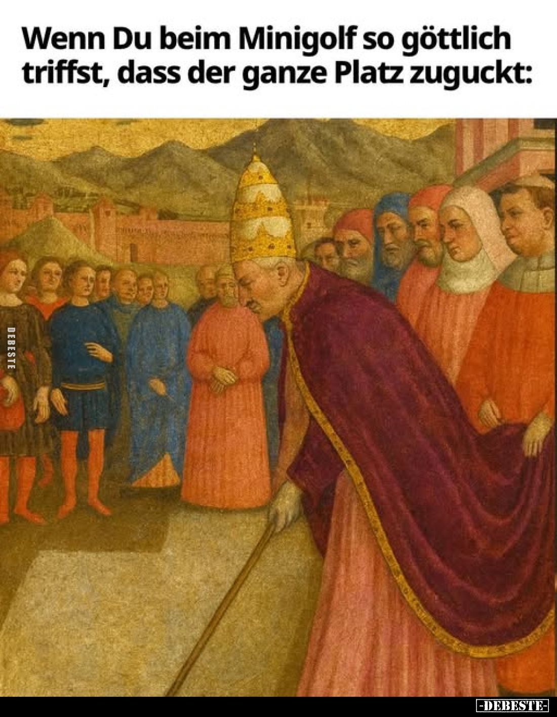 Wenn Du beim Minigolf so göttlich triffst, dass der ganze Platz zuguckt: