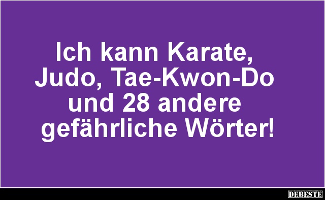 Ich kann Karate, Judo, Tae-Kwon-Do.. - Lustige Bilder | DEBESTE.de