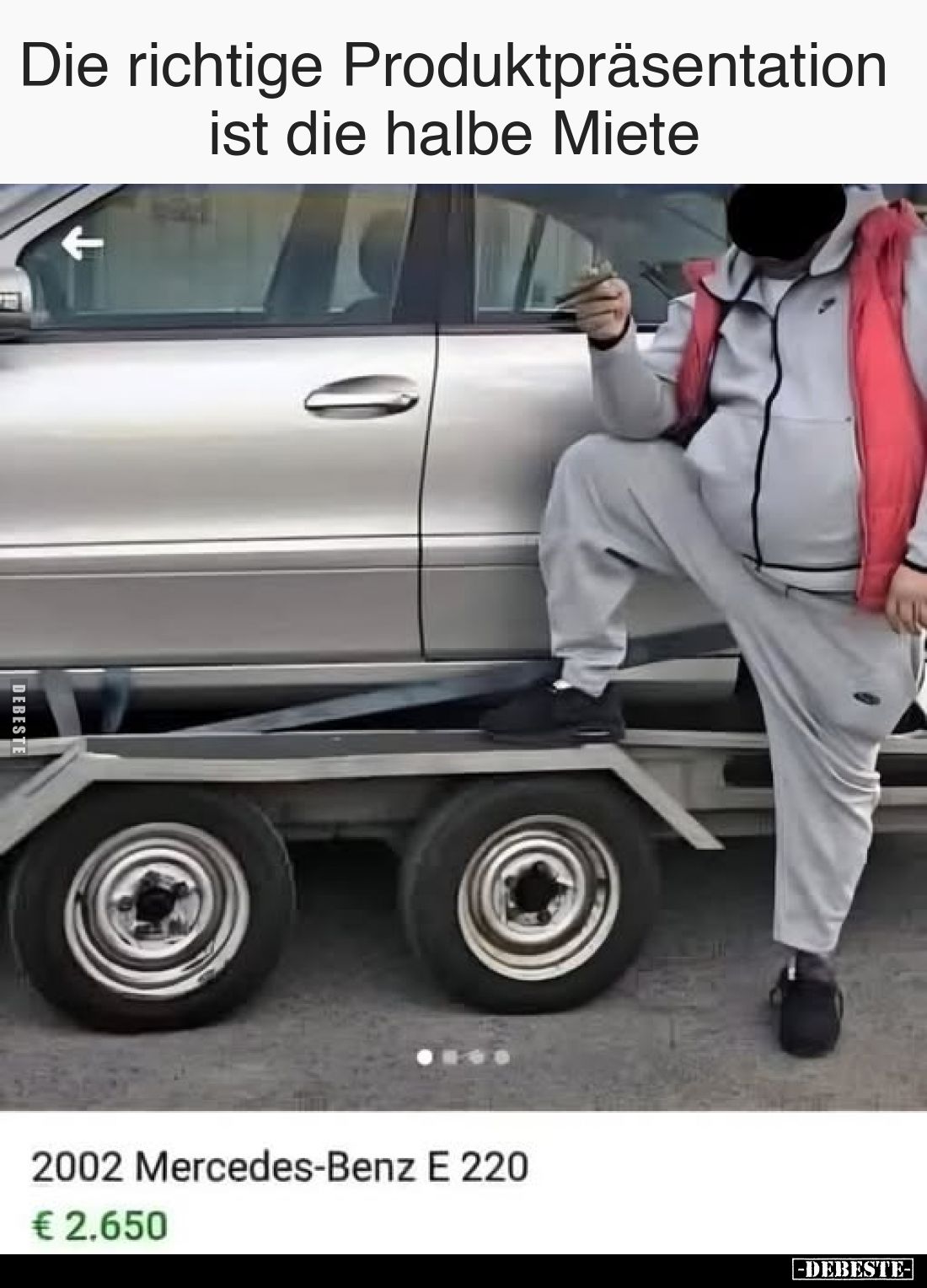 Die richtige Produktpräsentation ist die halbe Miete 
-
2002 Mercedes-Benz E 220
€ 2.650