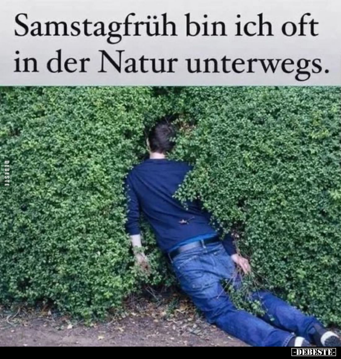 Samstagnachmittag bin ich oft in der Natur unterwegs.