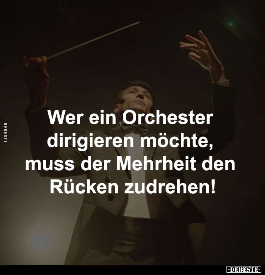 Wer ein Orchester dirigieren 
möchte, muss der Mehrheit den 
Rücken zudrehen!