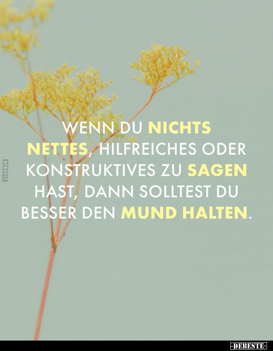 Wenn du nichts nettes, hilfreiches oder konstruktives.. - Lustige Bilder | DEBESTE.de