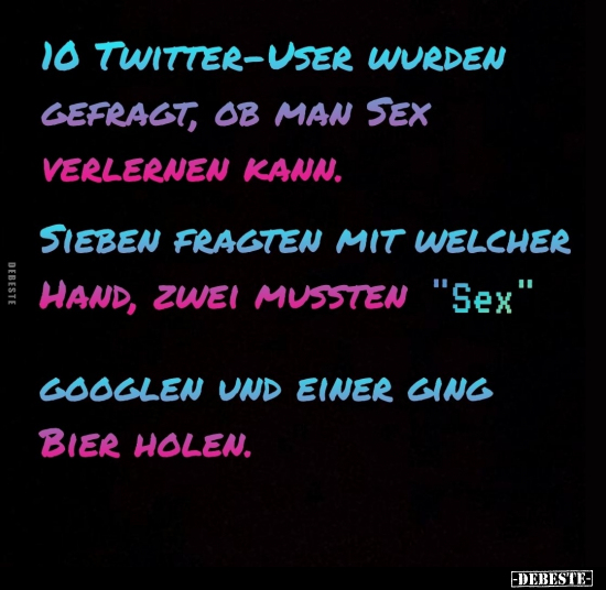 10 Twitter-User wurden gefragt, ob man S*ex verlernen kann... - Lustige Bilder | DEBESTE.de