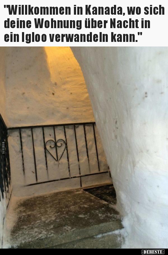 "Willkommen in Kanada, wo sich deine Wohnung über Nacht in.."
